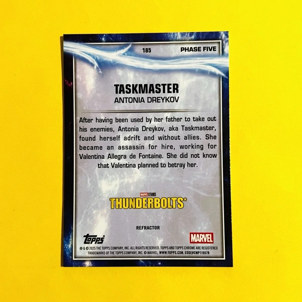 2025 Topps Chrome Marvel Taskmaster #185 Refractor Phase‎ Five Thunderbolts